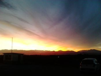 Scenic view of landscape against sky during sunset