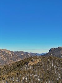 Scenic view of land against clear blue sky