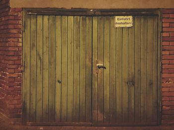 Close-up of closed door