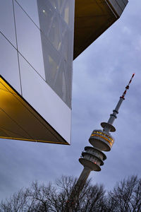 Low angle view of modern building against sky