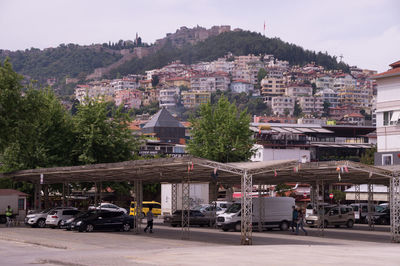 Buildings in city against sky