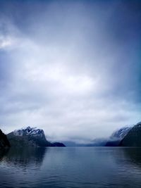 Scenic view of frozen lake against sky