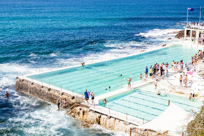 People enjoying at beach