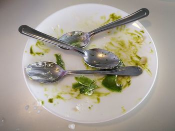 High angle view of food in bowl