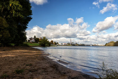 Scenic view of beach against sky