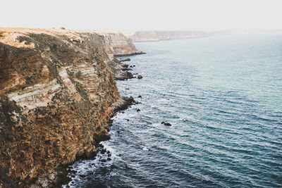 Close-up of sea against clear sky