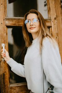 Portrait of woman smiling