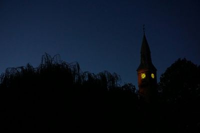 Low angle view of trees at night