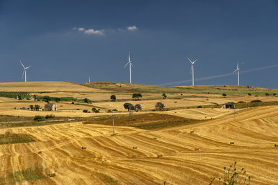 Scenic view of farm against sky