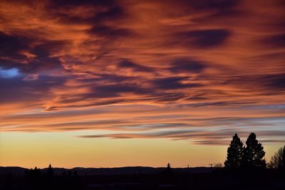 Silhouette buildings against sky during sunset