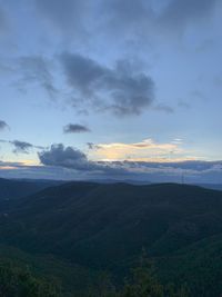 Scenic view of landscape against sky during sunset