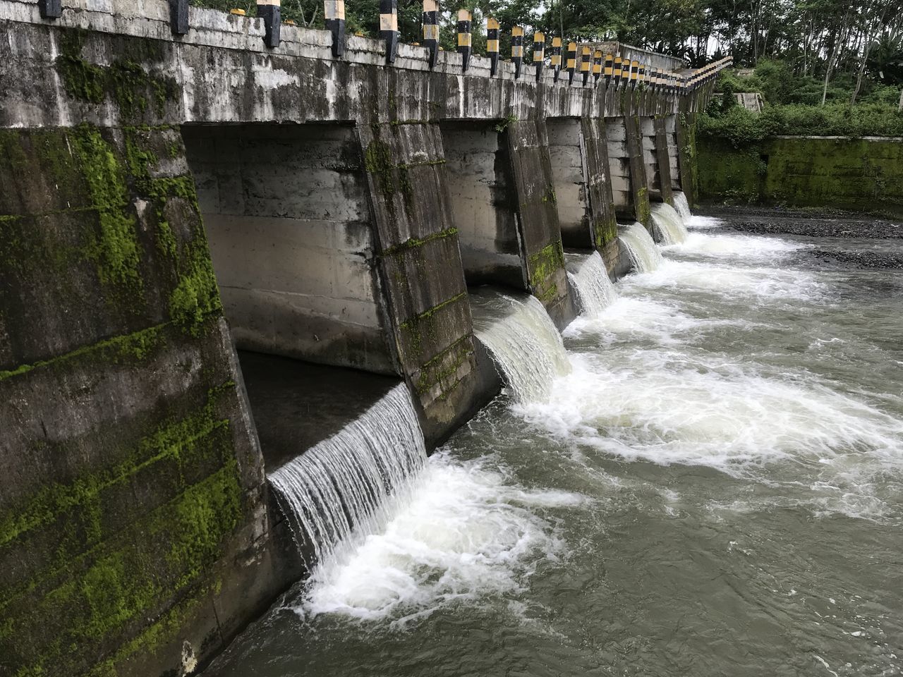 WATER FLOWING ON DAM