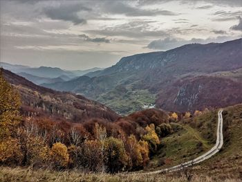 Scenic view of landscape against cloudy sky
