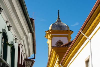 Low angle view of traditional building against clear sky