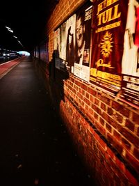 View of illuminated street at night