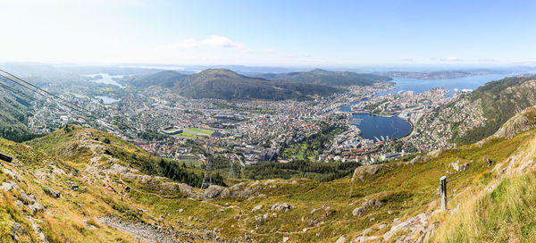 Panoramic view on bergen, norway
