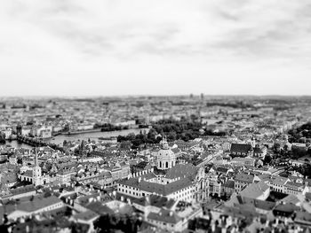 Aerial view of people in city