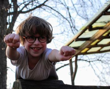 Portrait of boy smiling