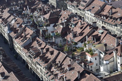 High angle view of buildings in city