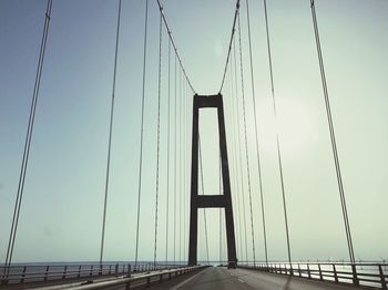 Low angle view of bridge against clear sky