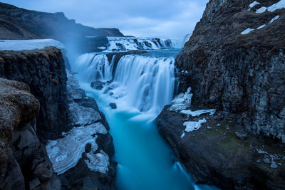 Scenic view of waterfall