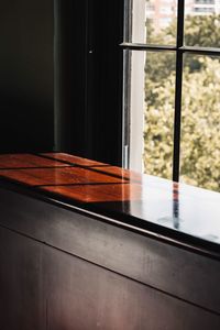 Empty glass door of building