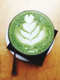 High angle view of coffee on table