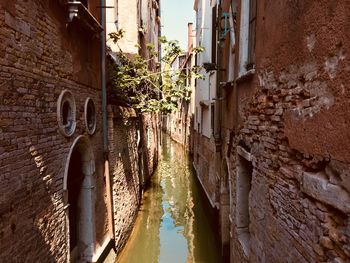 Narrow alley amidst buildings in town