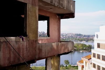 Built structures against the sky