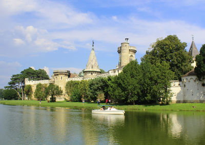 Water canal at laxenburg castle in austria