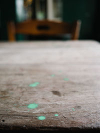 Surface level of wooden table