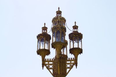 Low angle view of traditional building against clear sky