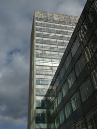 Low angle view of modern building against sky