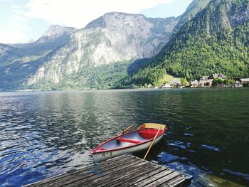 Scenic view of lake against mountains