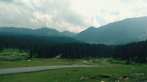 Scenic view of mountains against sky