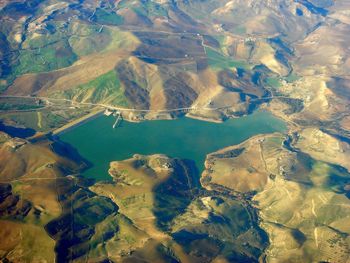 Aerial view of agricultural landscape