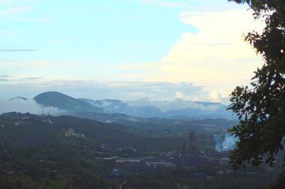 High angle view of townscape against sky