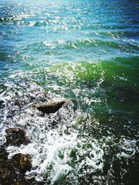 High angle view of sea water