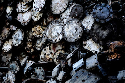 Full frame shot of rusty metal parts