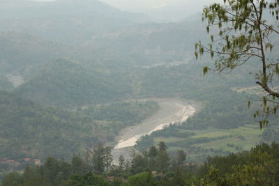 Scenic view of landscape and mountains