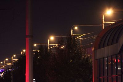 Illuminated street light at night