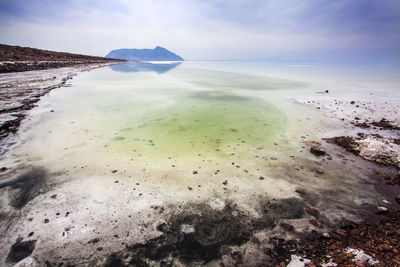 Scenic view of beach against sky