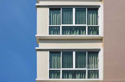 Low angle view of windows on building