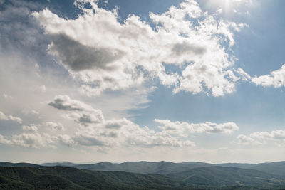 Low angle view of mountains against sky