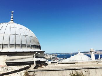 Panoramic view of cathedral against clear blue sky