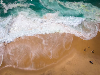 High angle view of beach on sunny day