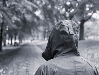 Rear view of person standing outdoors