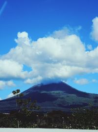 Scenic view of landscape against blue sky