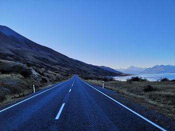 Surface level of road along countryside landscape