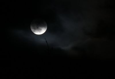 Low angle view of moon in sky